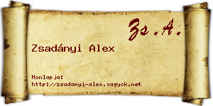 Zsadányi Alex névjegykártya